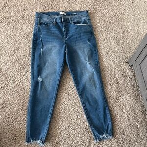 Women's Blue Distressed Jeans